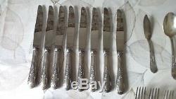 French Silver plated Flatware Set Service Dinner 35 Pieces