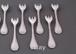 French Silverplate Christofle Malmaison pattern Set of 12 Pastry Cake Forks