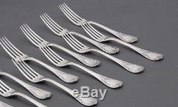 French Silverplate Christofle Marly pattern Set of 12 Dessert Forks