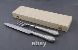 French silverplate Christofle Marly pattern Carving set Fork & Knife with box