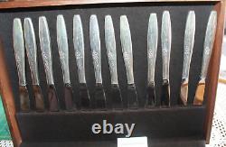 GENTLE ROSE Community Silverplate Flatware Service for 12 + Serving Pieces