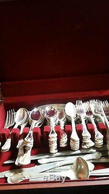 Godinger silver plate silverware flatware set for 12, 70 pieces
