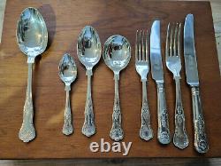 Good Vintage Matched 6 Place Setting Sheffield EPNS A1 Kings Pattern Canteen