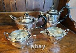 Good Vintage'Plato' Silver Plated Four Piece Tea set in the Traditional style