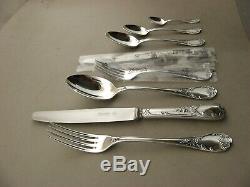 Gorgeous Christofle Marly Silverplated Flatware 6 Place Setting 48 Pieces