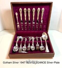 Gorham Silver NEW ELEGANCE 1947 Silver- Plate Flatware Silverware Set