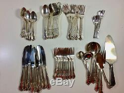 Gorham Silverplate Flatware 12 Place Setting + Extras, 74 Pieces, In Case Box