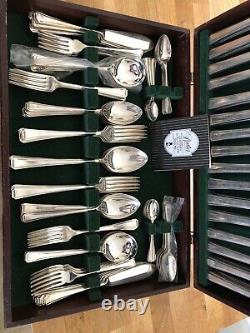 HARRODS 124 Piece GRECIAN Design Canteen Of Cutlery BUTLER Silver Service 12 Set