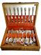 HERALDIC 1847 ROGERS FLATWARE LUNCH SET 62pC WithCHEST ARTS & CRAFTS c. 1916
