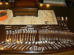 Huge Lot 78 Pieces Oneida Coronation Silver Flatware Set