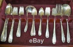 (H) Silverplated Flatware Set 1947 Rogers Bros 107 Pieces DAFFODIL