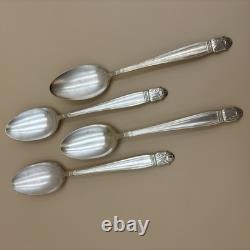 Holmes & Edwards Danish Princess Inlaid Silver Plate Flatware 103 Pieces & Case