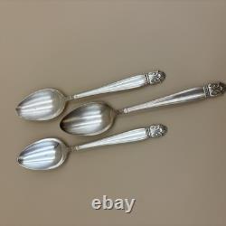 Holmes & Edwards Danish Princess Inlaid Silver Plate Flatware 103 Pieces & Case