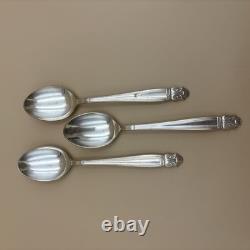 Holmes & Edwards Danish Princess Inlaid Silver Plate Flatware 103 Pieces & Case