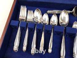 Holmes & Edwards Danish Princess Silverplate Flatware Set, 64pc / Service for 8