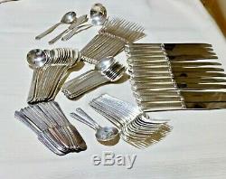 Holmes & Edwards Inlaid 77 Piece Silver plate Flatware Set Flatware with box