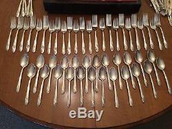 Holmes & Edwards Inlaid IS Romance Silverplate Flatware Set 106 pcs with chest