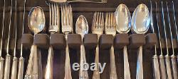 Holmes & Edwards Inlaid IS Silverplate 53 piece flatware set withServing Pieces