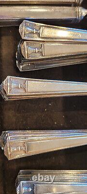 Holmes & Edwards Inlaid IS Silverplate 53 piece flatware set withServing Pieces