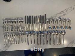 Hotel Silver Flatware Tokyo Hilton, five piece place setting for 12