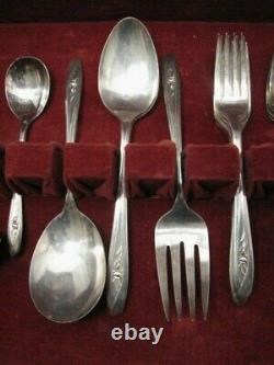IS INTERNATIONAL SILVER TULIP PLATED FLATWARE SET SILVERWARE 46 PIECES WithBOX
