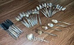 International Deep Silver vintage set Laurel Mist, Silver Plated Flatware 49pc