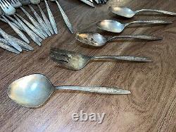 International Deep Silver vintage set Laurel Mist, Silver Plated Flatware 49pc