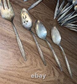 International Deep Silver vintage set Laurel Mist, Silver Plated Flatware 49pc