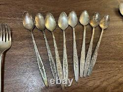 International Deep Silver vintage set Laurel Mist, Silver Plated Flatware 49pc