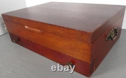 International Silver Deep Silver Inlaid Silverplate Rochambeau 82 pcs Drawer Box