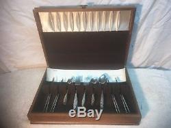 International silver co Silverplate Silverware 50pc Set with Wooden Case Box