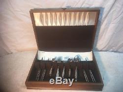 International silver co Silverplate Silverware 50pc Set with Wooden Case Box