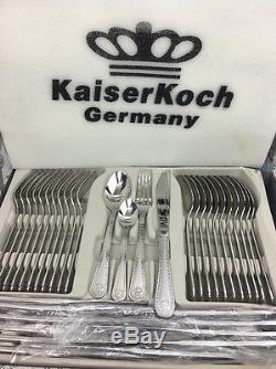 Kaiserkoch-Germany Versace II New 72 Pieces Dining Set 12 Case Flatware Silver