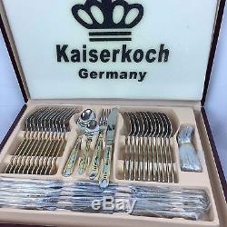 Kaiserkoch-Germany Versace Modern stripes 84 Pcs Dinning Set 12 Wooden Flatware