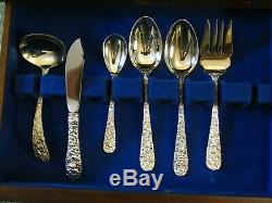 Kirk Stieff Maryland Rose Pattern EP Silver Plate 46 Pieces Flatware Set for 8