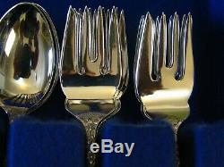 Kirk Stieff Maryland Rose Pattern EP Silver Plate 46 Pieces Flatware Set for 8