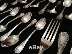 Large Flatware Set 90 Pieces France Christofle Marly Louis XIV Silver Plated