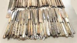 Lot of 100 Assorted Vintage Silverplate Place/Dinner/Grillie Knives Lot#112