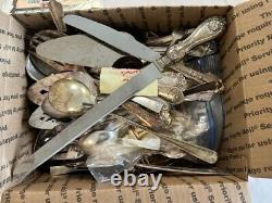 Lot of 14+ pounds LBS of Silverplate Flatware Knives-Forks-Spoons-Serving Pcs