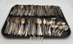 Lot of 200 Assorted Silverplate Worn Teaspoons/Small Spoons- CRAFT GRADE Lot#3