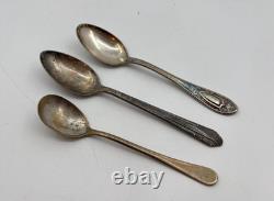 Lot of 200 Assorted Silverplate Worn Teaspoons/Small Spoons- CRAFT GRADE Lot#3