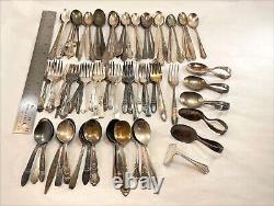 Lot of 80 Assorted Vintage Silverplate Baby Youth Forks Spoons Lot#70