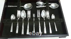 Lovely Art Deco Community Plate Silverplate 6 Persons Cutlery Set Canteen Box