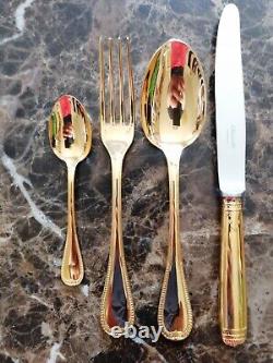 MALMAISON Christofle Silver-plate Table diner set forks knives spoons Gold