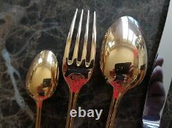 MALMAISON Christofle Silver-plate Table diner set forks knives spoons Gold