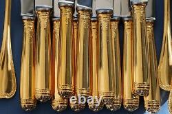 MALMAISON EMPIRE CHRISTOFLE Entremets SET Forks Spoons Knives Silver GOLD plated