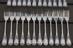 MARLY CHRISTOFLE FISH set 24 knives & forks Silver plated FRANCE Louis XV