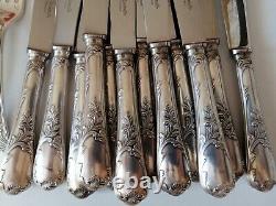 MARLY LOUIS XV CHRISTOFLE Diner SET Forks Spoons Knives Silver plated