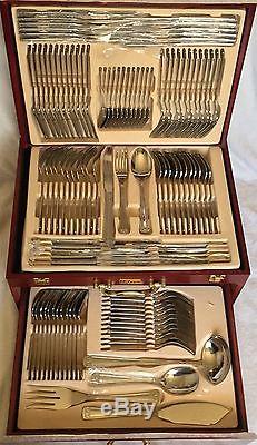 MILANO 116 Piece Set SERVICE FOR 12 New In Case FLATWARE SILVERWARE Made N Italy