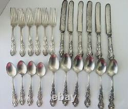 MOSELLE American 1906 Silverplate Set Of 22 Pieces Grapes Art Nouveau Monogram S